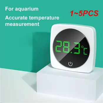 1 ~ 5ШТ Аквариумный самоклеящийся термометър с LCD дигитален аквариум за риби Мини-термометри следи температурата на терариума с голям екран