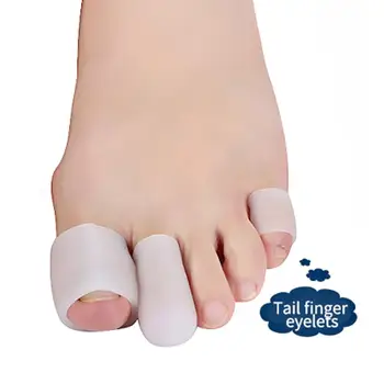 1 чифт накладки на загрубели пръсти на краката на Бял силиконов анестетичен гел за корекция на палеца на крака Z5G3