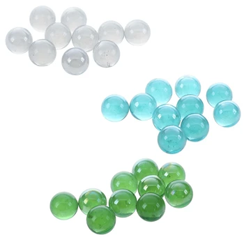10 Бр Мрамор 16 мм Стъклени Топчета Knicker Стъклени Топки за Украса на Цветни Късове Играчка Прозрачна, Зелена и Светло синьо (3 комплекта)