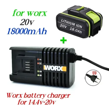 100% чисто Нова Литиево-йонна батерия Worx 20V 18.0 Ah с максимално напрежение 20 В WA3551 WA3551.1 WA3553 WA3641 WX373 WX390 + Батерия