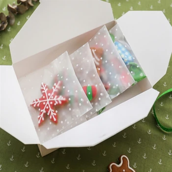 100шт Пластмасов Прозрачен подарък пакет грах за опаковане на бонбони и бисквити с самоклеящимся пакета 