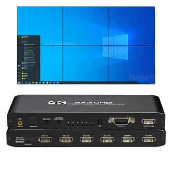 1080 P HDMI Видеостена Контролер 2x3 1x2 1x4 дървен материал 1x3 2x1 3x1 4x1 Процесор За Шиене Видеоэкрана Splicer за 6 ТЕЛЕВИЗИОННИ Заплитането на Дисплея