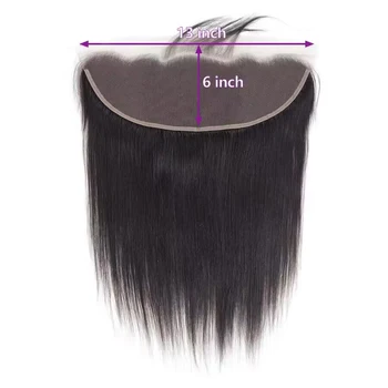 13x6 дантелен челен Бразилски пряка човешка коса HD Дантелени предни Само с предварително выщипанные косата Реми естествен цвят за жени