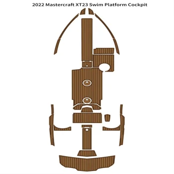 2022 Mastercraft XT23 Платформа за плуване, подложка за пилотската кабина, лодка от пяна EVA тиково дърво, подложка за пода