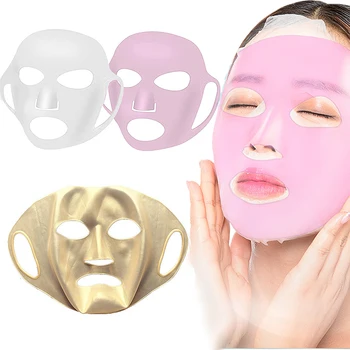 3D силиконова маска за лице, за многократна употреба калъф за уши, хидратиращи маска за лице против Стареене за лице, двойна абсорбция, Защита от изпарение на кожата