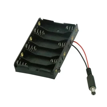 6XAA 6xAA 6 * AA 9V Притежателя на батерията Кутия Калъф Тел постоянен ток 5,5 * 2,1 mm съединители за arduino Moudle
