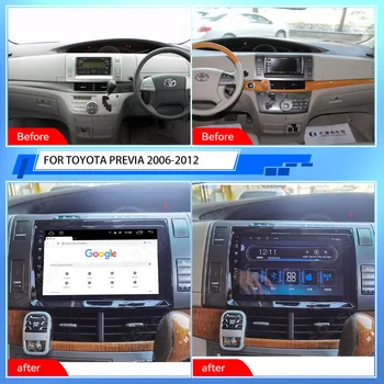 8 + 256 GB Android12 За TOYOTA PREVIA 2006-2012 Carplay Радио Мултимедиен Плеър Автомобилен GPS Навигатор Главното Устройство с Екран Стерео