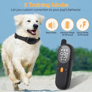 800-метров дистанционно управление електронен нашийник за дресура на кучета с LCD дисплей за домашни кучета, останавливающий лай, Яки Акумулаторни и водоустойчив