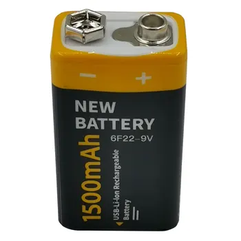 9V 1500mAh 6F22 USB Type C 9V Литиево-Йонна Батерия За Микрофони Мултиметри Димните Аларми Безжични Врати Разговори на Домофони Нова