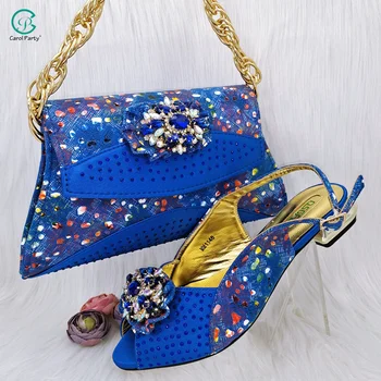 Carol Party най-новия син цвят, подходяща за ежедневието и банкетни мероприятия, удобни ежедневни красива чанта за обувки на нисък ток