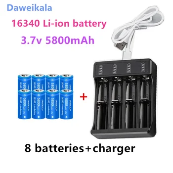 Daweikala 20243.7 V Акумулаторна Батерия 16340 5800mAh Литиево-йонна Батерия cr123a lithium Батерия За Led Фенерче Travel Wall + безплатна доставка