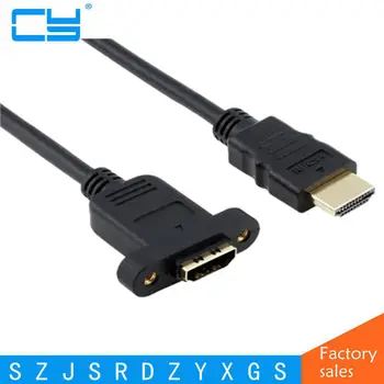 HD-съвместими Удлинительный кабел тип 1,4 19pin от мъжа към жената тип HD A с отвор за винта, който може да улови кабел за закрепване на панела.