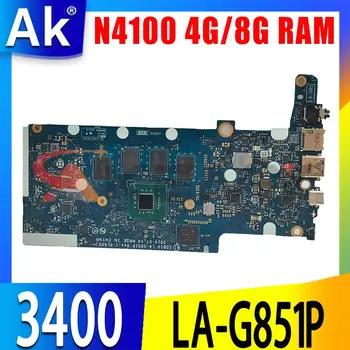 LA-G851P Celeron N4100 4 GB 8 GB памет + 64 GB SSD За dell Chromebook 3400 дънна Платка на Лаптоп Mainboard CN-0DC8GK CN-0NYYJN