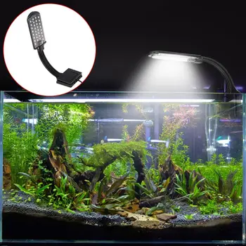 Led аквариумная лампа-клипса за нано-рибки за аквариумной лампи Бял и син цвят, подходящи за стени с дебелина до 0,20 инча, 5 W 32 B