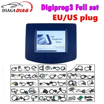 OBDII cat Digiprog3 Пълен комплект противоугонного ключ V4.94, подходящ Пробегу Километража Digiprog 3 Диагностичен Инструмент с Вилица EU/US