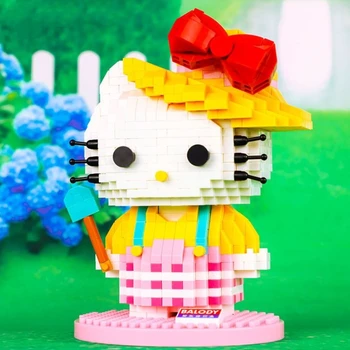 Sanrio Building Blocks Сладко Hello Kitty Пъзел С Малки Частици В Събирането На Модел Играчки Модно Бижу Креативен Подарък На Околните