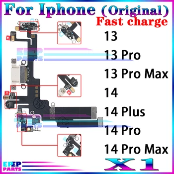 Usb-порт за зарядно устройство, докинг конектор Flex за iPhone 13 14 14 + Plus Pro Max, модул платка за зареждане с Ic чипове