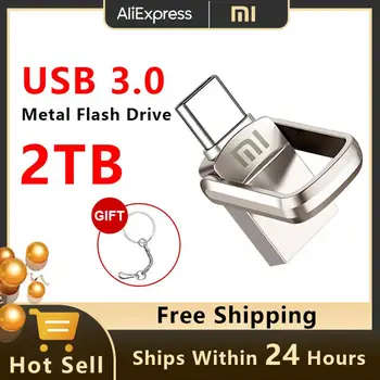 Xiaomi 2 TB USB Флаш Памети USB Type-C Метални 1 TB 512 GB 256 GB Диск Високоскоростен Пръчка Водоустойчив Преносим Диск за смартфон
