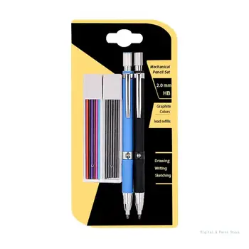 Автоматичен молив M17F 2,0 мм, Черен на цвят, с дресинг за рисуване на скици с молив за художника