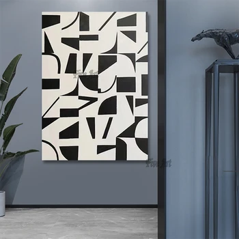 Арт Декор на стени и Без дограма Съвременната абстрактна черно-бяла Геометрична Живопис Договор Дизайн на Аксесоари за Украса на дома