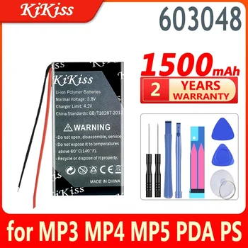 Батерията с голям капацитет KiKiss капацитет от 1500 mah 603048 за led подсветка DVD GPS MP3 MP4, MP5 PDA, PSP power bank Bateria