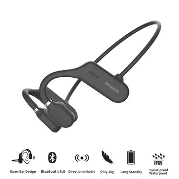 Безжични Bluetooth слушалки с костна проводимост, водоустойчив, удобен за носене, открит ухото на куката, лек, спортни ушите