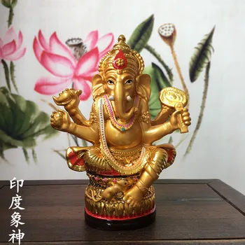 Бог хобота на слона благоприятни декорации от смола Украса на индийския Бог на слон украса будистки храм
