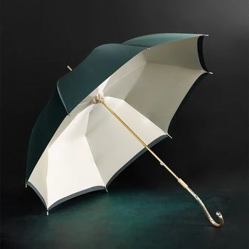 Висококачествен и Модерен чадър, Луксозна Дълга дръжка, Голям размер, Чадър със защита от ултравиолетови лъчи, Двойно Слънце, Дъжд, Винтажное украса Paraguas
