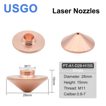 Висококачествено Лазерно Наставка USGO Single Double Layer с Диаметър 28 мм Калибър 0,8 - 6,0 мм за оптични влакна Лазерна Глава Raytools Precitec WSX