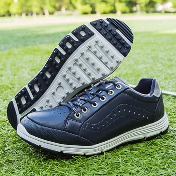 Водоустойчив за голф обувки, мъжки червени, черни външни леки Качествени маратонки за голф, удобни мъжки спортни маратонки за ходене