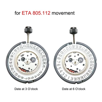 Дата на 3/6 Часа с часовников Механизъм за ЕТА 805.112 805112 Кварцов Механизъм Ремонт на детайли за Мъжки Часовници Аксесоари