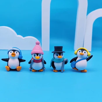 Декорация на аквариума SWEETHOME, украса за аквариум с плаващ затвор, Cartoony комплект за декорация на привлекателен малък пингвин (тел + топчета)