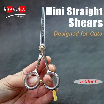 Директни Мини-ножици за грижа за домашни любимци, професионални 5,5-инчови ножици за подстригване на котки ръчно изработени Groomer 440C