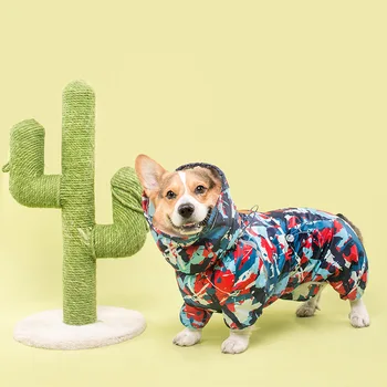 Дъждобран за кучета Вельш-corgi, комбинезони, облекла за домашни любимци, облекло за дъжд за кучета, костюм хитрец за златист ретривър, дрехи за домашни любимци, дождевики