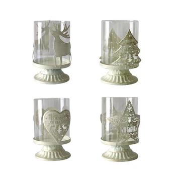 Елегантни метални и стъклени подложки за чаени прожектор с елени за декорация на дома