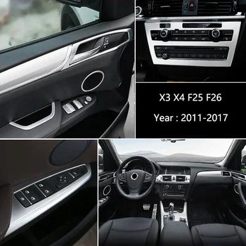 За BMW X3 X4 F25 F26 2011-2017 Вътрешно Превключване на Предавките на Автомобила Изход Климатик CD Панел Рамка Капак Завърши Стикер Автоаксесоари