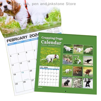Запис на Забавен стенен календар Календар за хумор за кучета 2024 Коледа, Рожден Ден и годишнина от Голям хумористичен подарък