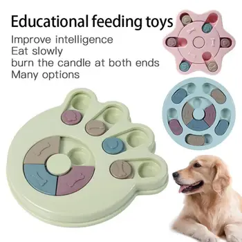 Играчка-пъзел за кучета, бавно подающая които IQ Интерактивна играчка-колело със спици, купа за бавното ядене, ядене, игра за дресура на домашни кучета и котки