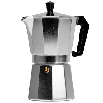 Италиански алуминиев кана за кафе Moka Pot Octagon Moka Pot, кана за кафе на 1 чаша, на Европейското кафе оборудване (50 мл)