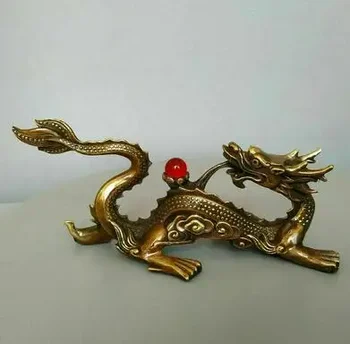 Китайската латунная статуетка от меден мита за богатството на Dragon Fly, медна статуетка