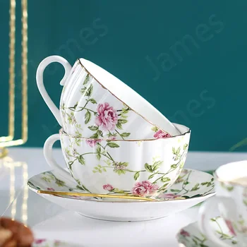 Класически Ретро Керамични Чаени чаши и чинии, чаши за Кафе и чинии в европейски стил Домакински Чаша за мляко, Поднос за чинии, Чаши, Прибори