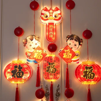 Коледен фенер led коледни светлини, Стоки за декора на празника на Пролетта, Начало декор в Годината на дракона, Китайски фенери за китайската Нова година