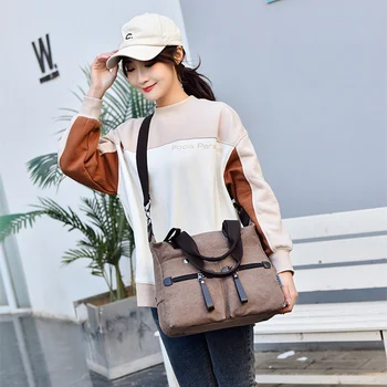 Корейската мода висококачествена ежедневна чанта през рамо, преносима чанта за през рамо в ретро стил с голям капацитет, пътна чанта за отдих на открито XA752M