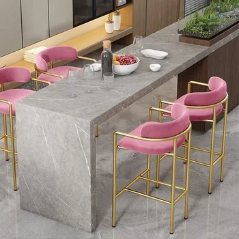 Луксозни Ресторант трапезни столове Nordic Mobile със златно кадифе ръчна изработка на Бар столове подови столове за дейности, Детска, мебели за помещения
