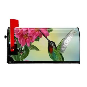 Магнитна капачка на пощенска кутия с колибри и цветя, капачки, кутии за писма, стандартен размер за декорация на градината и външните съоръжения