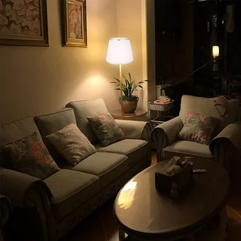 Макара лампа Прахоустойчив текстилен лампа бочкообразной форма, настолна подови полилей, подмяна на светлина за домашния офис, бял