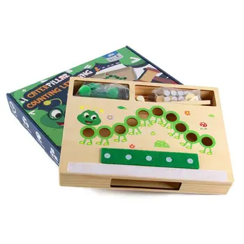 Математически играчки за деца на 3-5 години, Считающая Гъсеница за деца, начинаещи математика STEM, Образователна играчка за момчета и момичета, дървени Монтесори