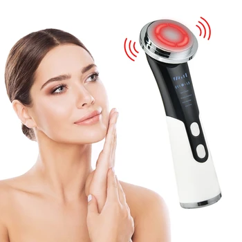 Многофункционално устройство за красота с led фотонной терапия, EMS Масажор за лице, Горещ компрес, Средство за грижа за кожата против стареене, премахване на бръчки