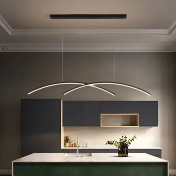 Модерна led полилей Тавана лампа в минималистичном скандинавски стил, за хол, трапезария, кабинет, Декоративни осветителни тела