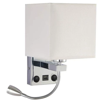 Модерна Led Стенни лампа Нощна Апликация за Спални, Стенни лампи с Ключ USB, Вътрешно Таблата, Стенни осветителни Тела за Дома на Хотела (Без Лампи с нажежаема жичка)